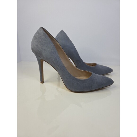 Charles By Charles David Grey Blue Suede Like Pumps Point Toe High Heel Sz 8.5 M - Picture 6 of 10
